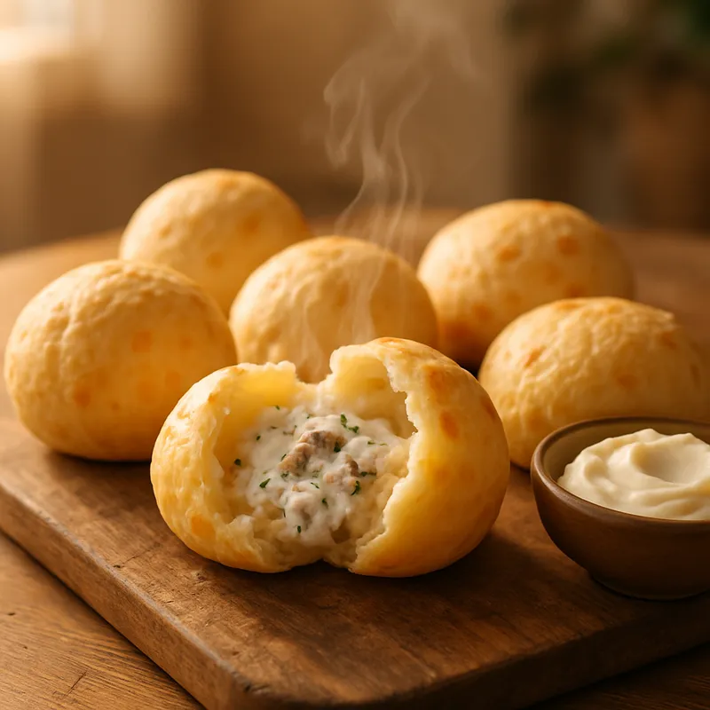Pão de Queijo Recheado com Atum